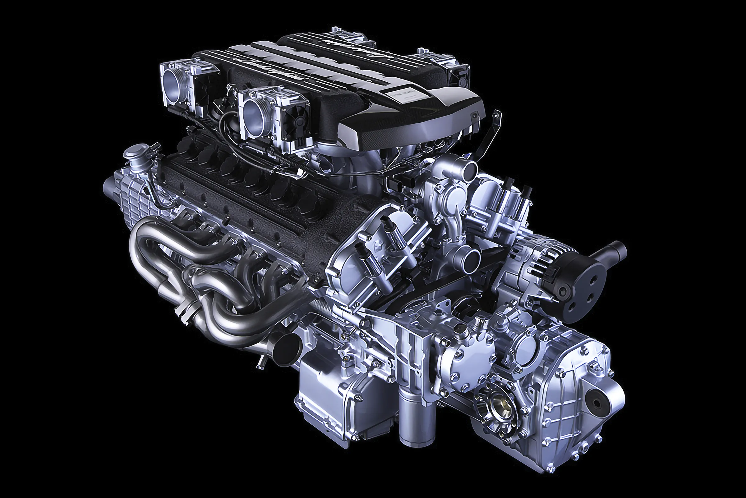 Lamborgini Produktfotografie-lamborgini-motor-schräg-von-vorne