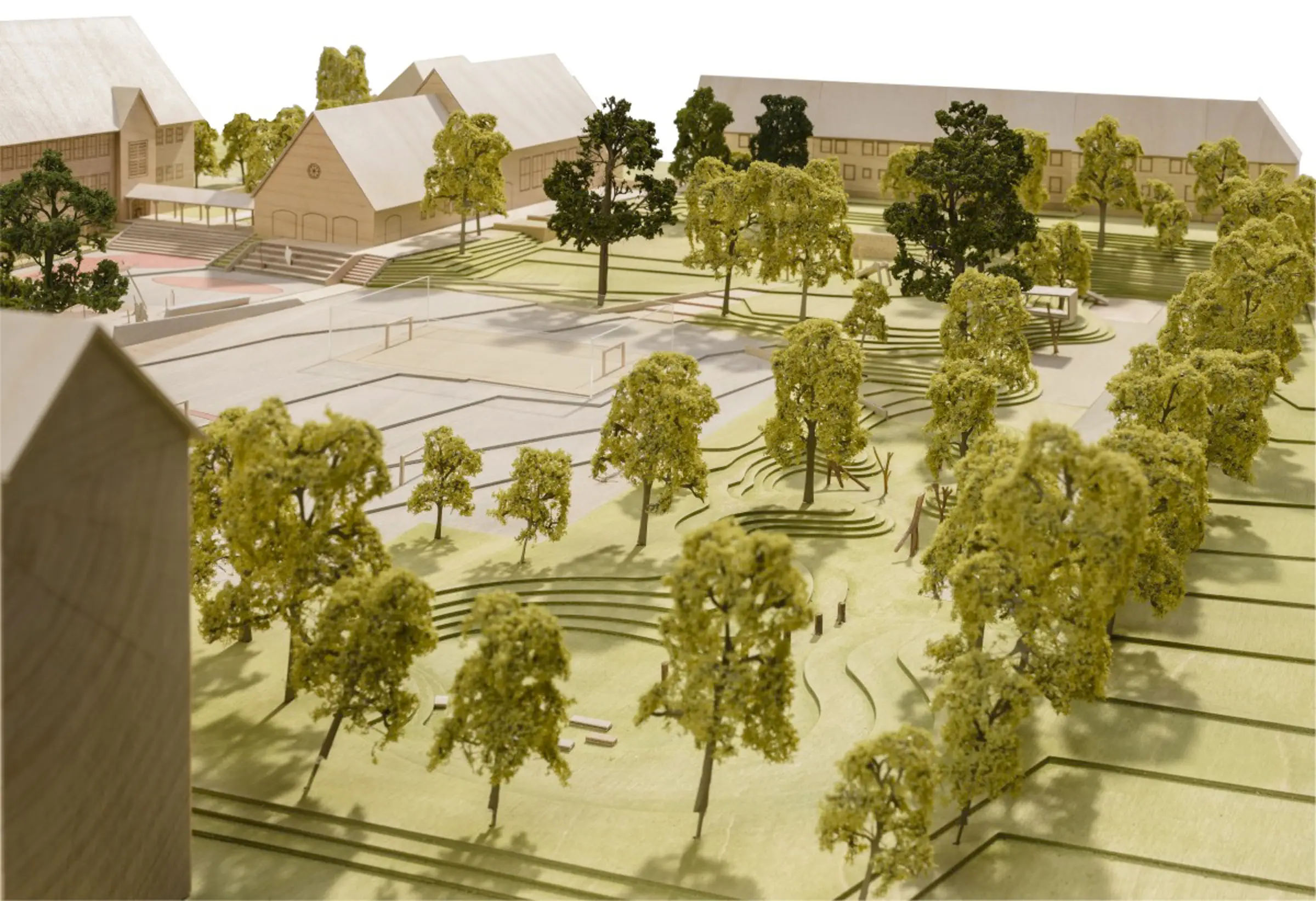 architektur-modell-mit-bäumen